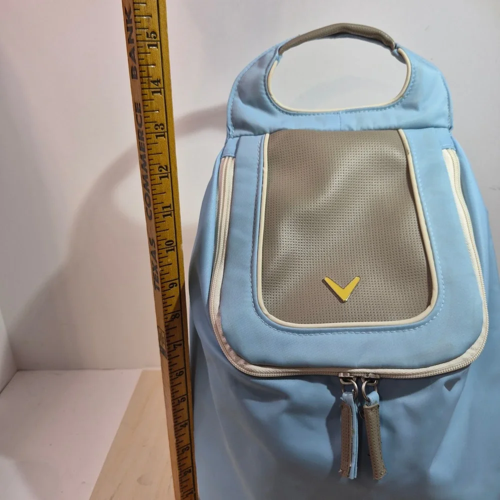 Callaway Golf Shoe Bag Light Blue Grey Chevron Logo Zippered Travel Case